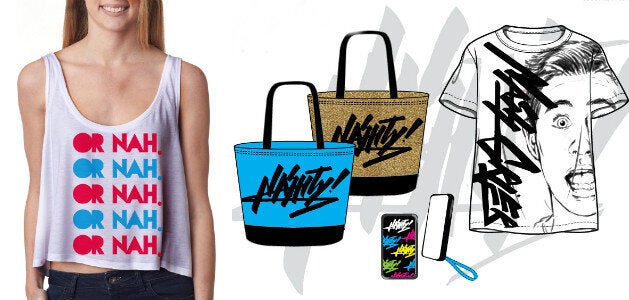 <div class="feature-caption"><em> Nash has a collection of catchphrases — including "Nashty," "or nah" and "zayummm" — that his fans repeat themselves and sport on T-shirts.</em></div>