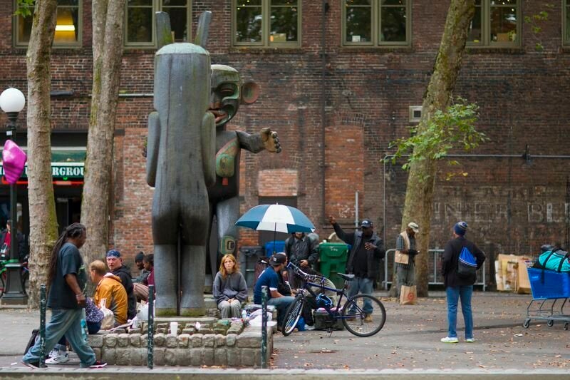  Occidental Park in downtown Seattle, part of LEAD's 150-block coverage area.