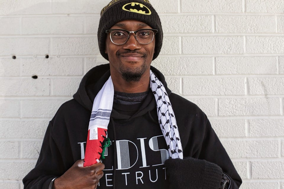 Larry Fellows III took time off from his job to join the Ferguson protests. (Emily Kassie/The Huffington