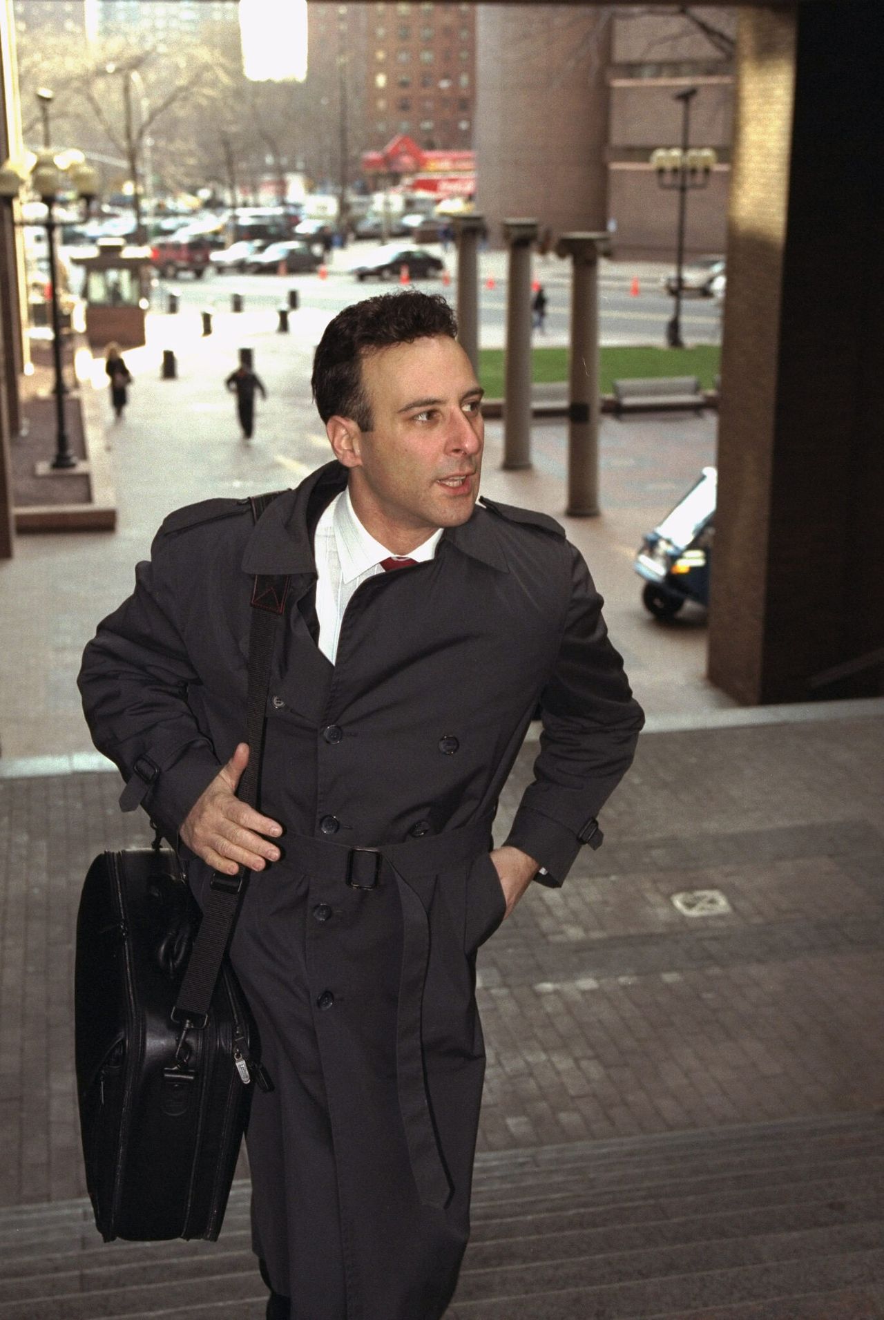  Police Officer Francis Livotti arrives at police headquarters for a departmental hearing on the death of Anthony Baez. (Photo by Mike Albans/NY Daily News Archive via Getty Images)