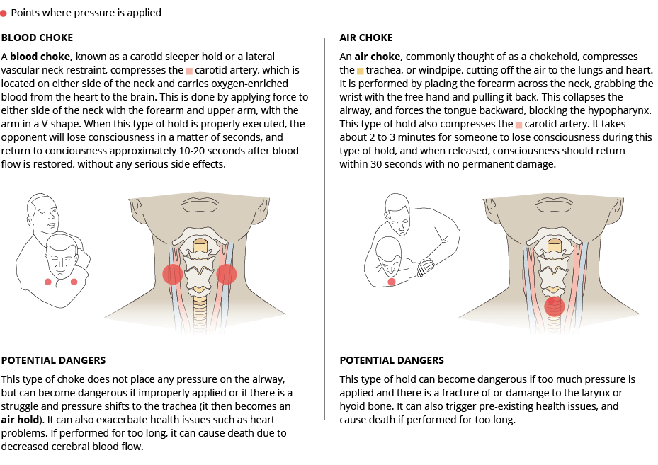 How A Chokehold WorksSources: Marine Corps Martial Arts Program; Forensic Pathology, Second Edition