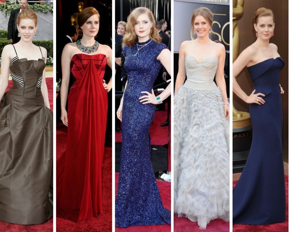 Designers: Carolina Herrera (2006), Carolina Herrera (2009), L'Wren Scott (2011), Oscar de la Renta (2013), Gucci (2014)