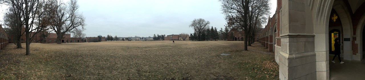<em>Grinnell College has a small campus, located in a rural part of Iowa near Interstate 80. It's an hourlong drive to Des Moines, the state's capital, or to Iowa City, where the University of Iowa is located.</em>