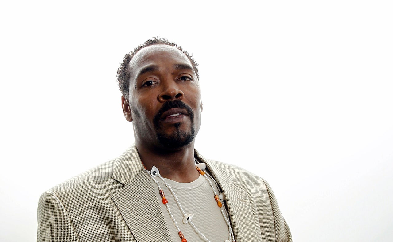  Rodney King poses for a portrait in Los Angeles on April 13, 2012. The acquittal of four police officers in the videotaped beating of King sparked rioting that spread across the city and into neighboring suburbs. Cars were demolished and homes and businesses were burned. Before order was restored, 55 people were dead, 2,300 injured and more than 1,500 buildings were damaged or destroyed. (AP Photo/Matt Sayles)