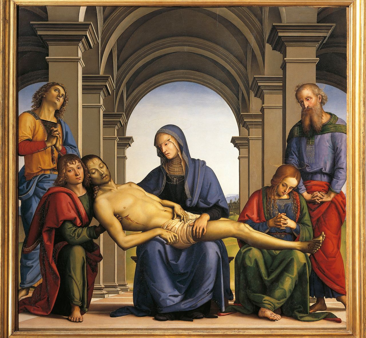  Pieta, 1493-1494, by Pietro Perugino (ca 1450-1523), oil on panel. (Photo by DeAgostini/Getty Images)