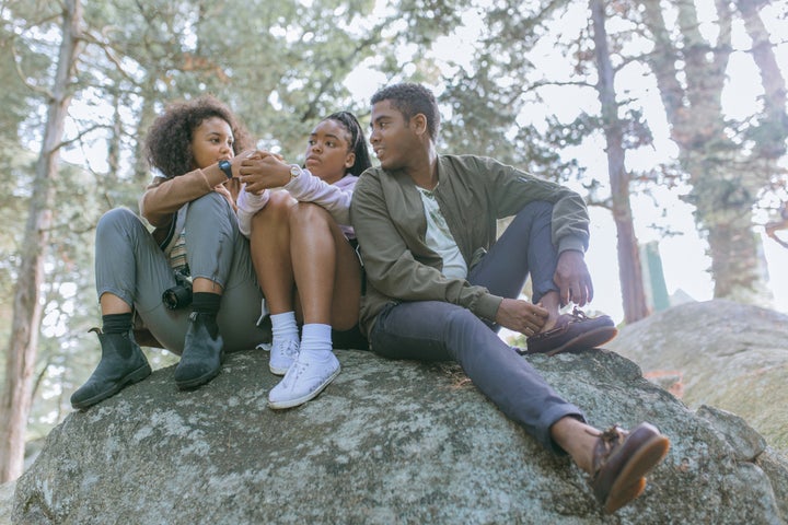 Celeste O'Connor, left, Lovie Simone and Jharrel Jerome in "Selah and the Spades."