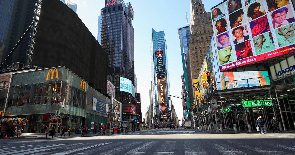 In the streets, “New York, New York” echoed in tribute to caregivers