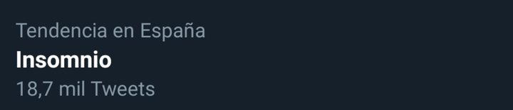 Insomnio, tendencia en Twitter el viernes 17 de abril de 2020.