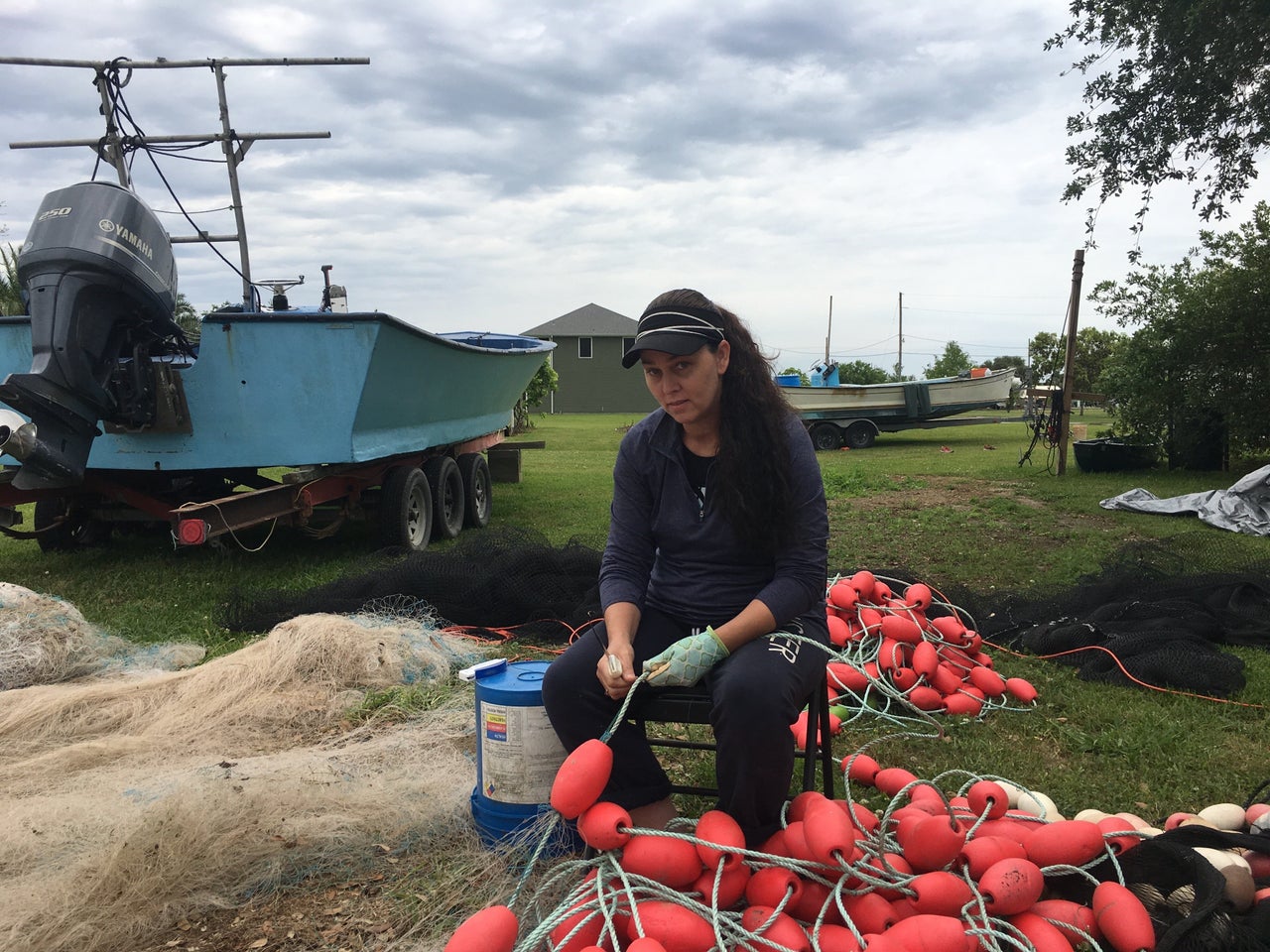 Kindra Arnesen near her home in Buras, Louisiana.