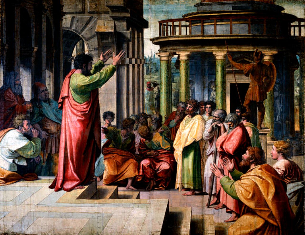 Έργο του Ραφαήλ. Ο Αγιος Παύλος εκφωνεί την Ομιλία του επί του Αρείου Πάγου