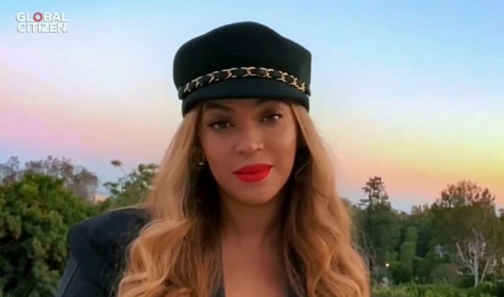 Beyoncé during the Together At Home broadcast