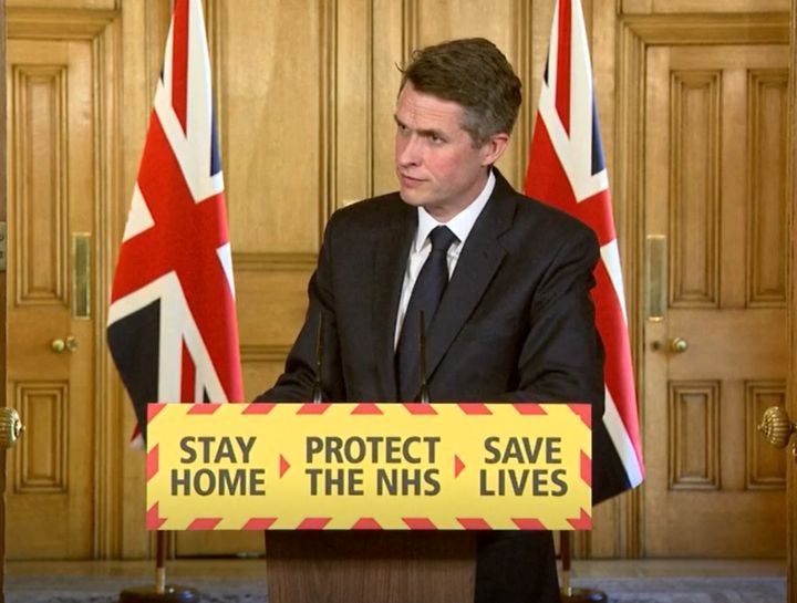 Screen grab of Education Secretary Gavin Williamson during a media briefing in Downing Street, London, on coronavirus (COVID-19).