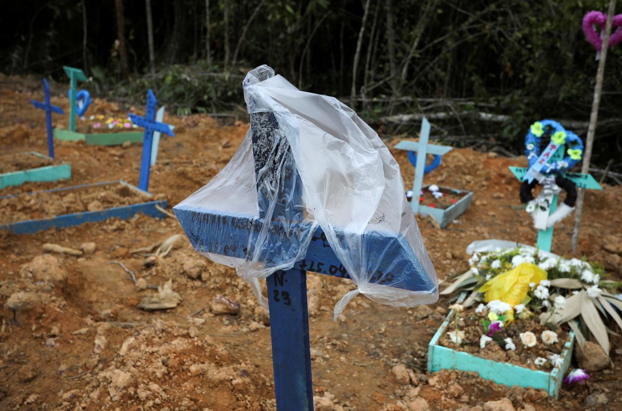 A view of the Parque Taruma cemetery during the COVID-19 outbreak, in Manaus, Brazil, April 17.
