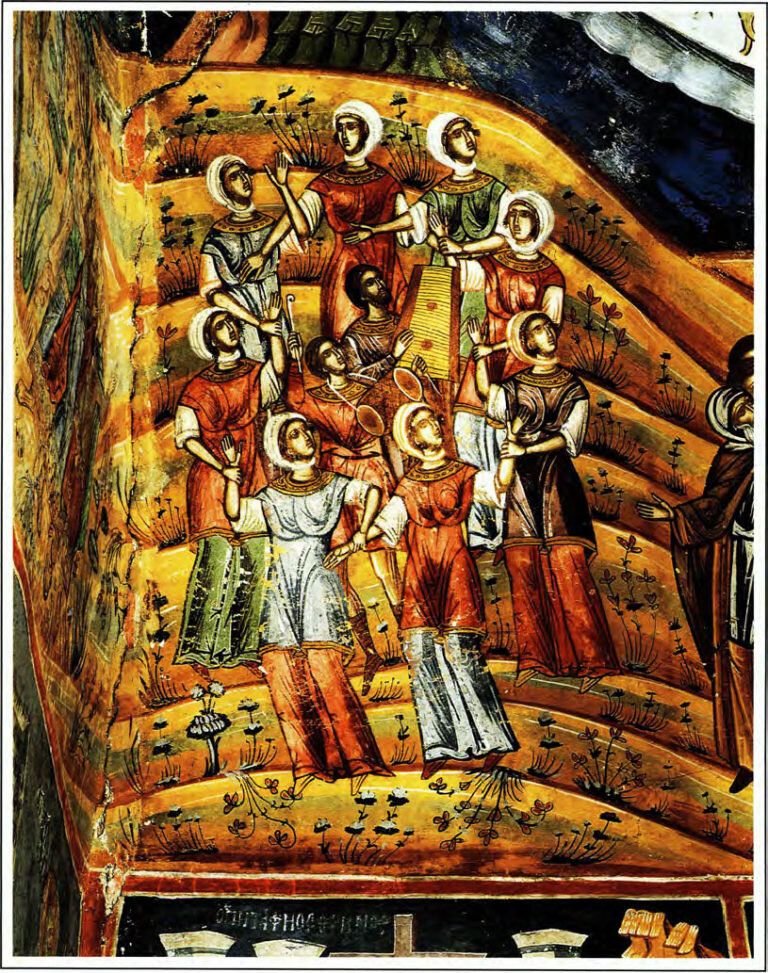 Άγιος Μηνάς, Μονοδένδρι, Ζαγοροχώρια, 1619, Οι Αίνοι, «υπό χειρός Μιχαήλ ζωγράφου μετά του ιού Κωνσταντίνου εκ της κώμης Λυνοτώπι»
