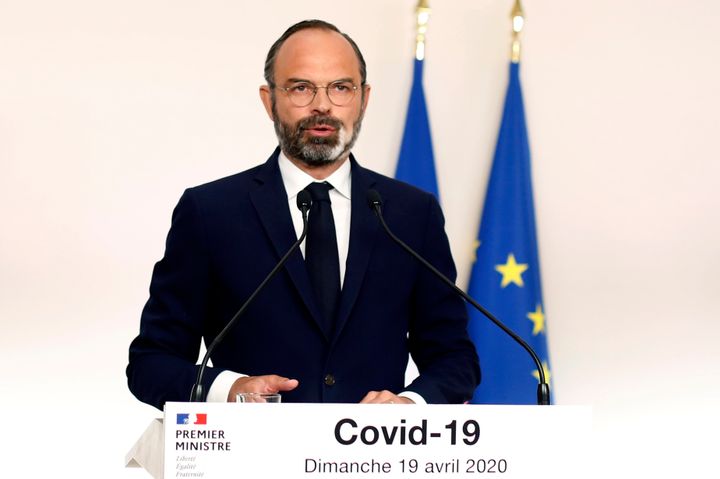 French Prime Minister Édouard Philippe gives a press conference on April 19 to update the nation on COVID-19.