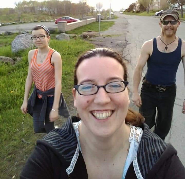 From left to right, Emily Tuck, Jolene Oliver and Aaron Tuck are seen here in a family handout photo.