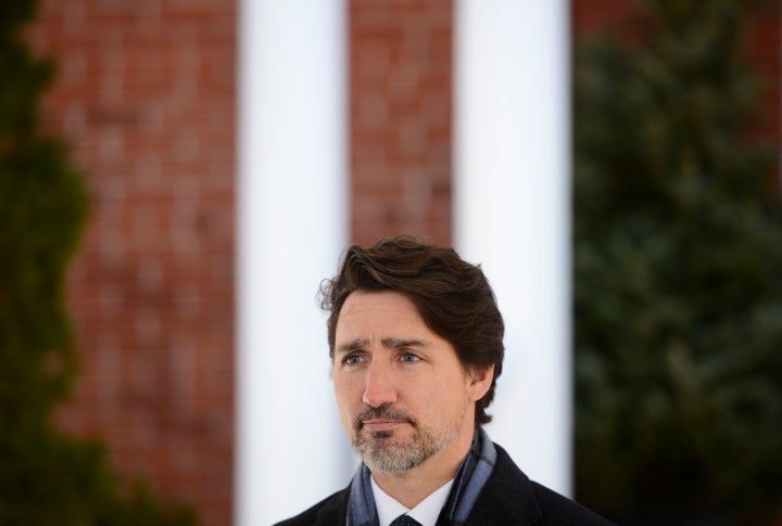 Prime Minister Justin Trudeau speaks from Rideau Cottage in Ottawa on April 20, 2020.