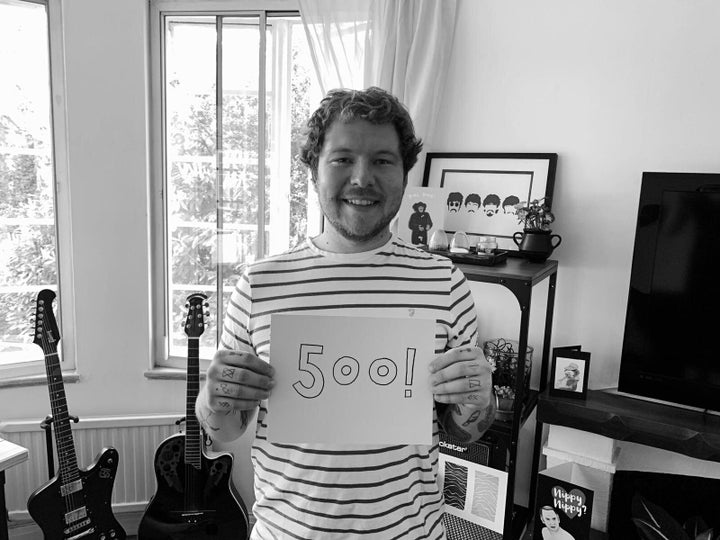 Ben Robinson celebrating 500 days sober.