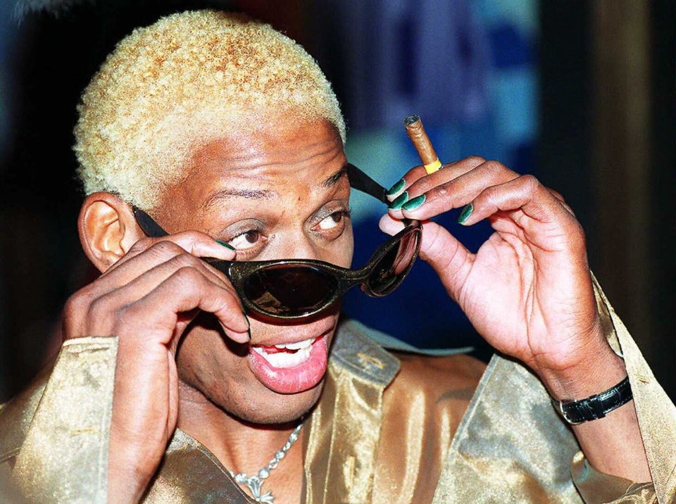 Dennis Rodman's hair (1990s) #michaeljordan #blackhair #rodman