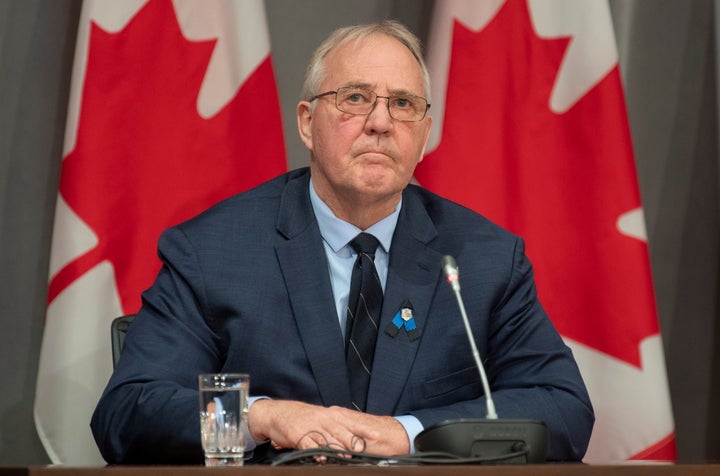 Public Safety Minister Bill Blair is seen during a news conference in Ottawa on April 20, 2020.