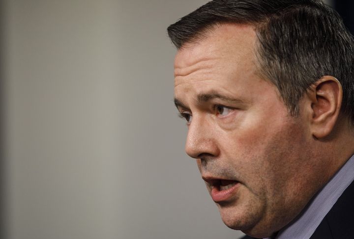 Alberta Premier Jason Kenney updates media on measures taken to help with COVID-19, in Edmonton on March 20, 2020. 