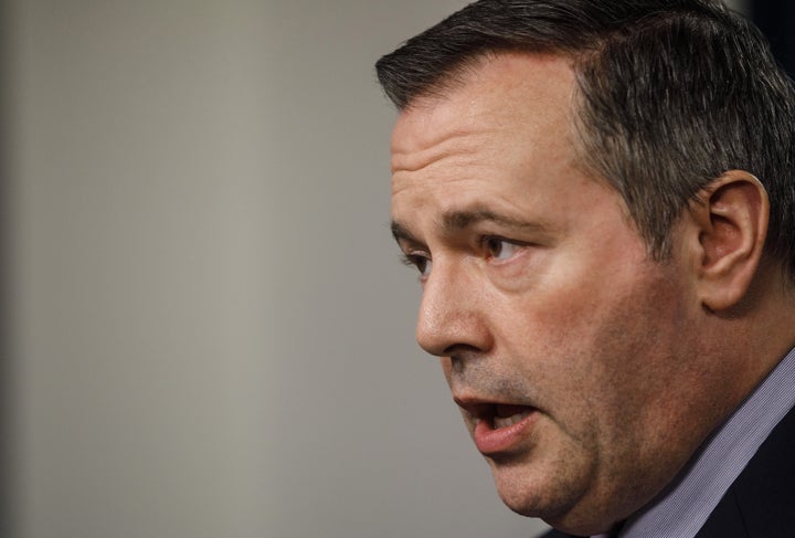 Alberta Premier Jason Kenney updates media on measures taken to help with COVID-19, in Edmonton on March 20, 2020.