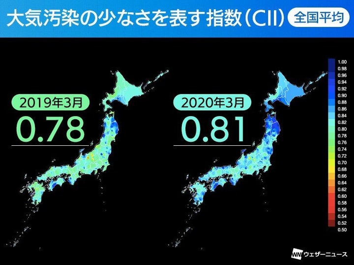 空気のきれいさを表す指数(CII)