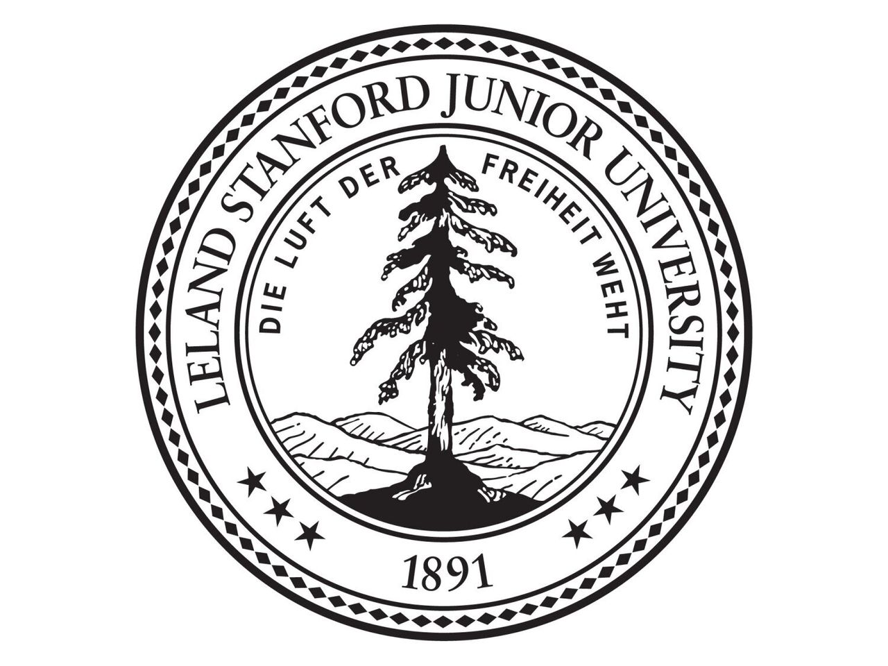 Stanford University seal, graphic element on white