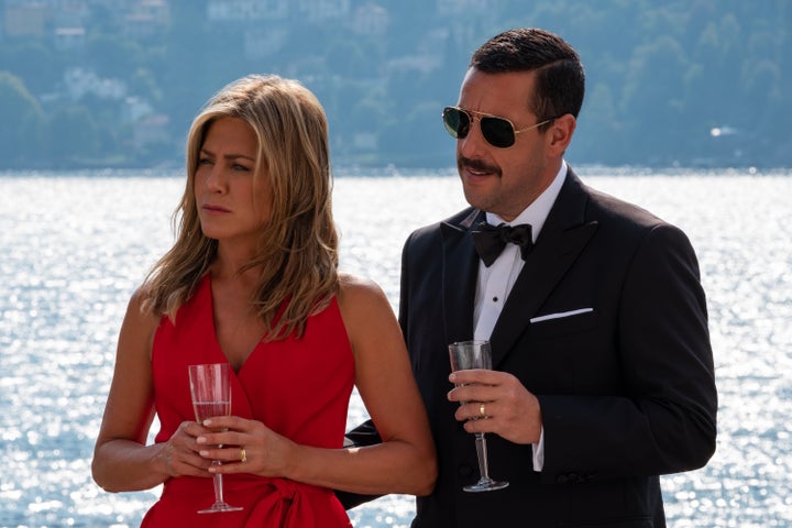 Jennifer Aniston and Adam Sandler in "Murder Mystery."