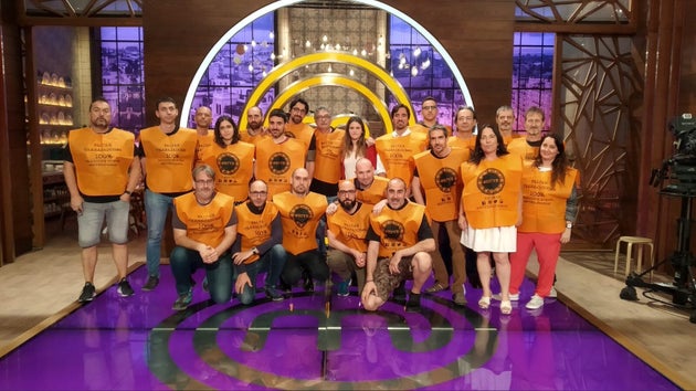 Trabajadores de TVE en el plató de