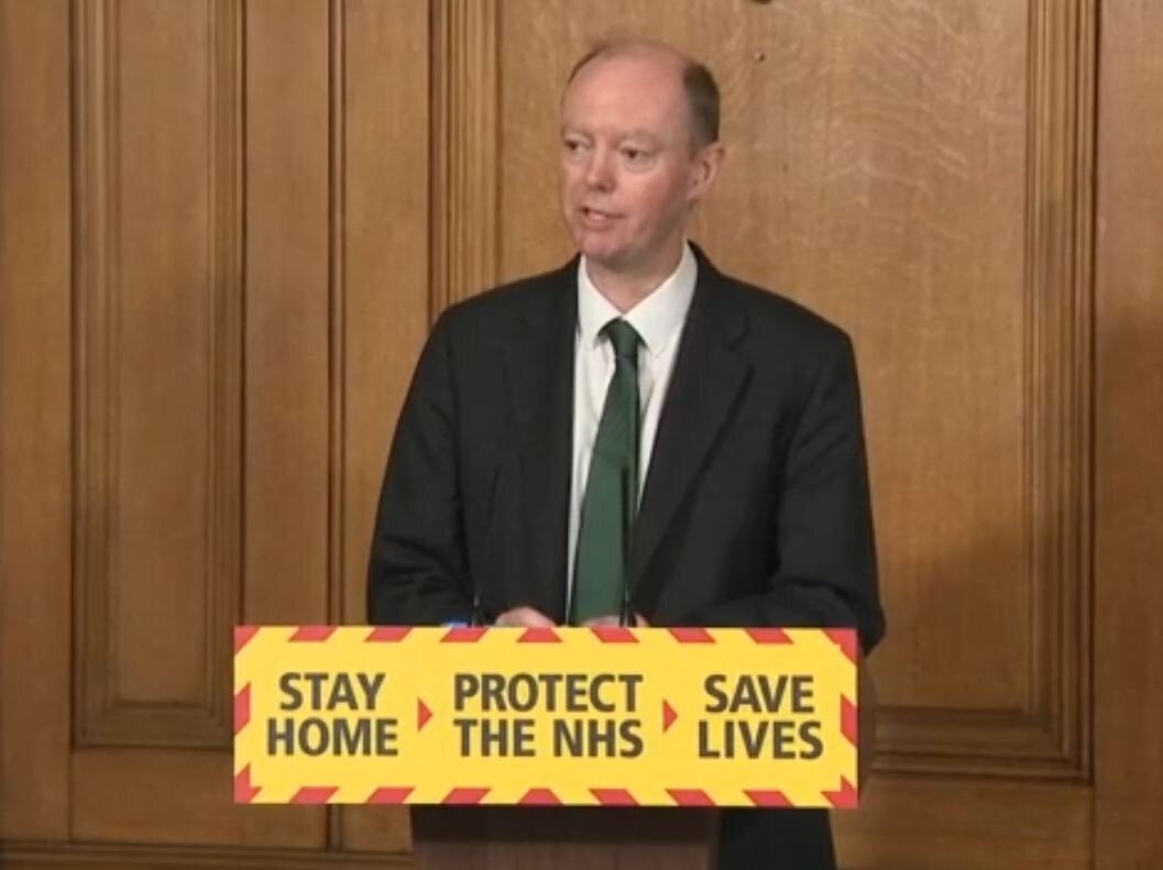 Chief medical officer Chris Whitty during a media briefing in Downing Street