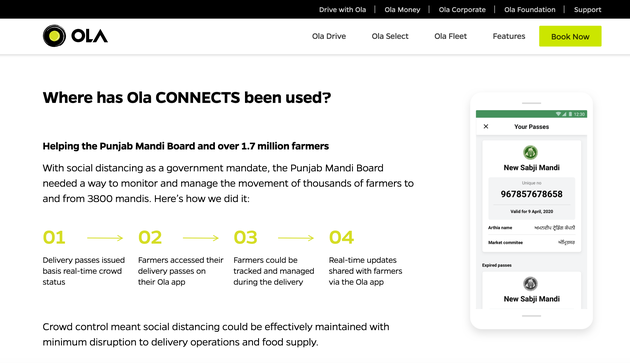 Ola has claimed on its official website that it is helping over 17 lakh farmers in Punjab to move in...