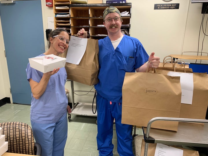 Special delivery at SUNY Downstate from Brooklyn's James restaurant and Feeding the Frontlines.