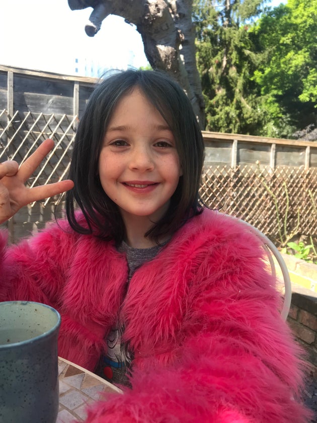Victoria's daughter with dyed hair.