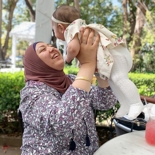 Amina Elshafei with her daughter, Aya