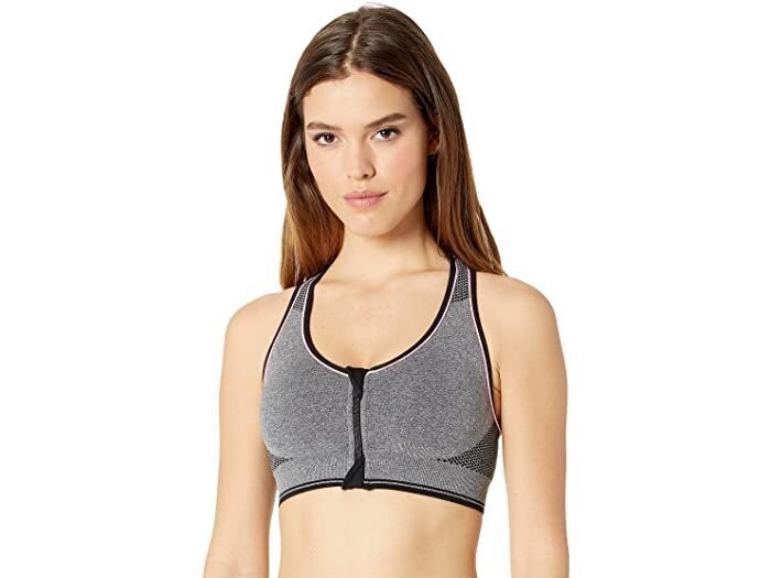 Danskin Now, Intimates & Sleepwear, Danskin Now Gray Sport Bra Zipper  Front Size L