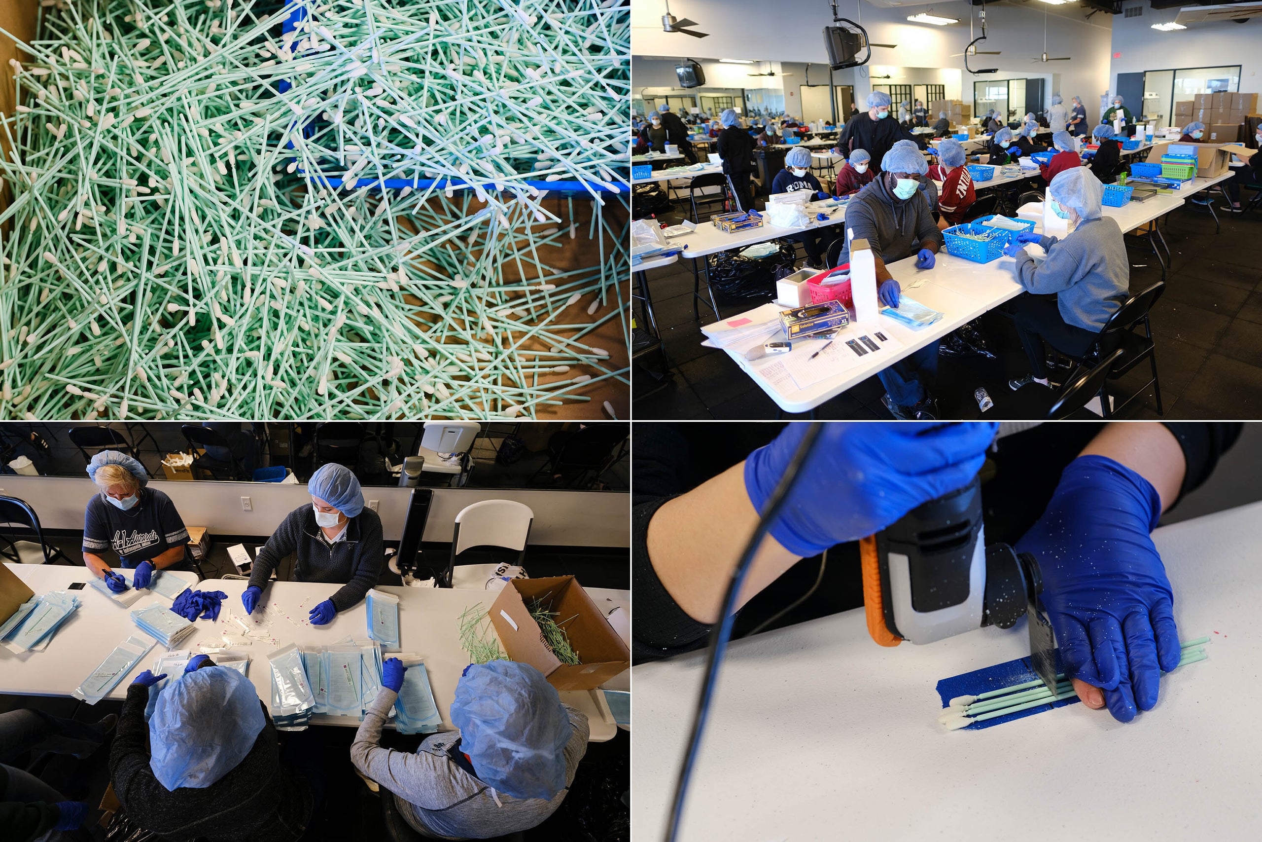 COVID-19 tests kits are assembled at Aria Diagnostics.