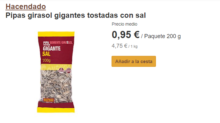 Pipas mercadona