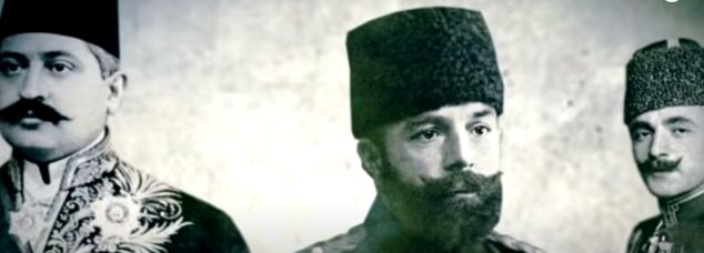  Η «Τριανδρία» της Επιτροπής Ένωση και Πρόοδος. Απόαριστερά:Mehmed Talât Paşa, Ahmed Cemal Paşa, Ismail Enver Paşa