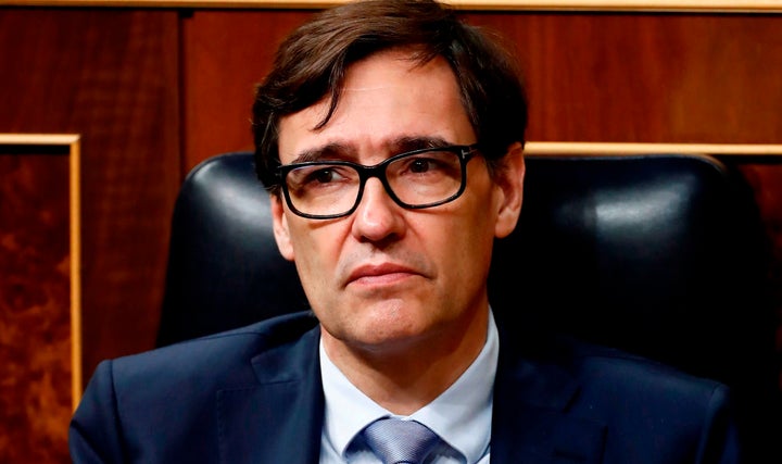 El ministro Salvador Illa, en el Congreso el 9 de abril de 2020.