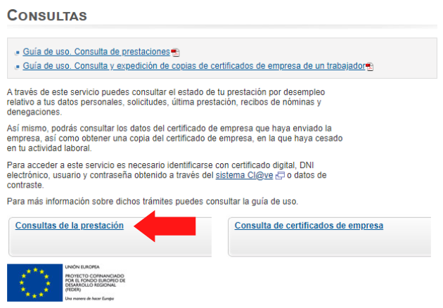 Página web del SEPE.