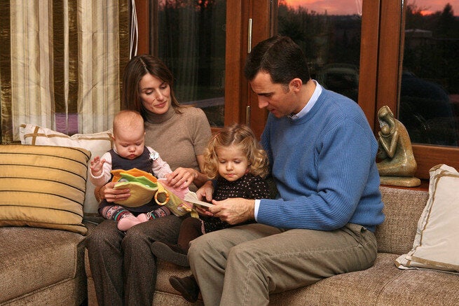 Los reyes con Leonor y Sofía en 2007. 