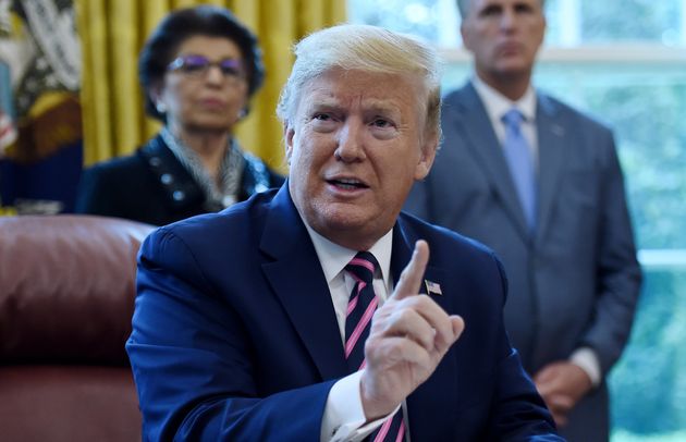 US President Donald Trump in the Oval Office on Friday 