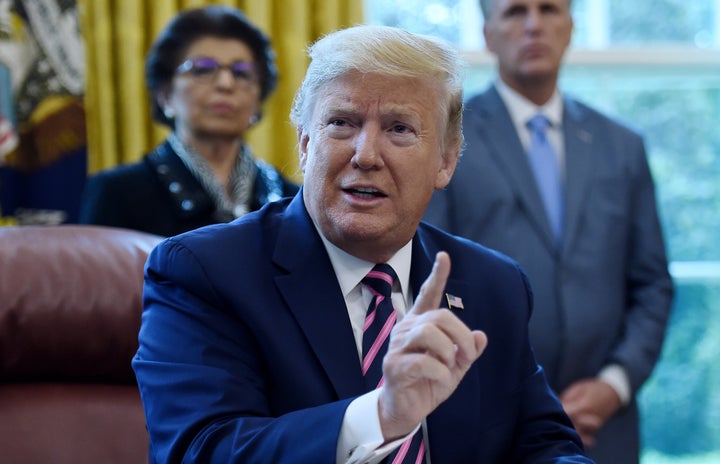 US President Donald Trump in the Oval Office on Friday 