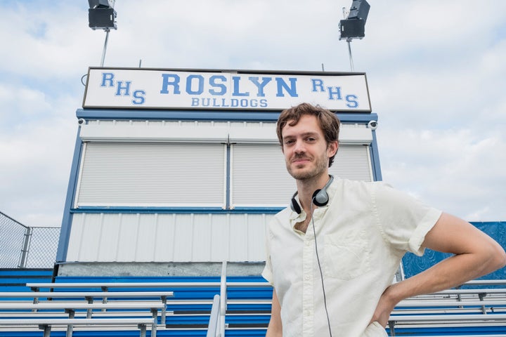 Cory Finley on the set of "Bad Education."