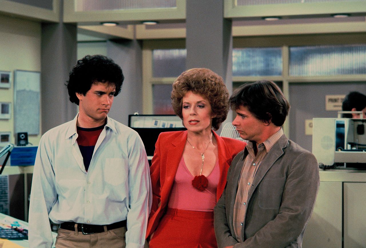 Tom Hanks, Holland Taylor and Peter Scolari in the "Bosom Buddies" pilot.