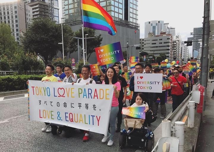 <em>2018年10月「LGBTは生産性がない」という杉田水脈議員の寄稿文を発端とした事件を受けて開催された「TOKYO LOVE PARADE」</em>