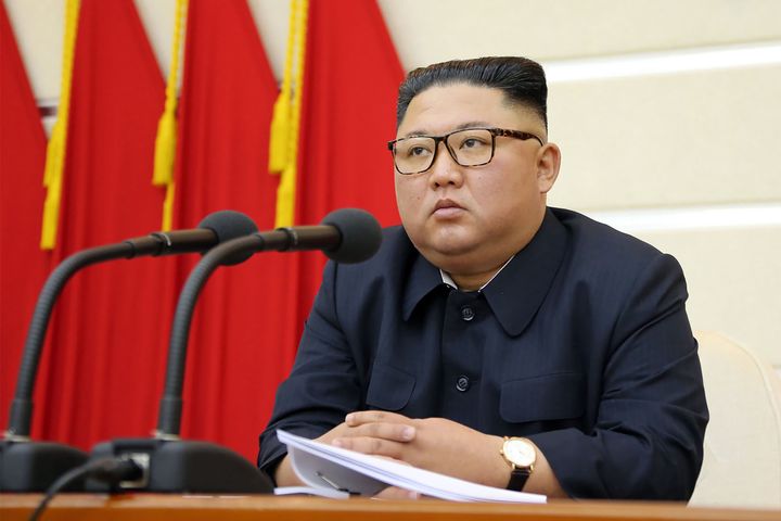 北朝鮮の金正恩朝鮮労働党委員長（朝鮮中央通信が２月２９日配信）