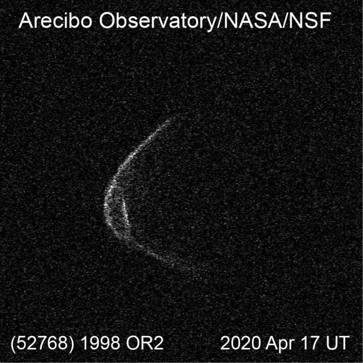 Range-Doppler radar image of asteroid 1998 OR2.