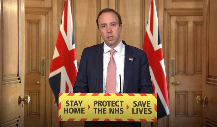 Health secretary Matt Hancock during a media briefing in Downing Street, London, on coronavirus.